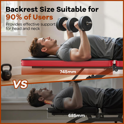660LB Foldable Weight Bench with 8 Backrest Positions