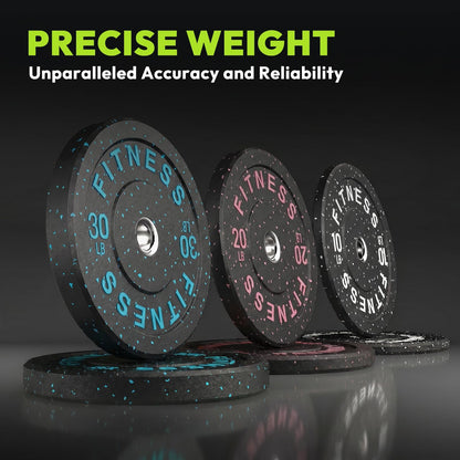 Olympic Barbell Set with Bumper Plates & Rack