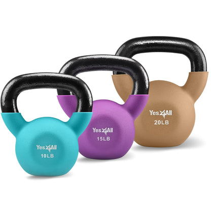 Neoprene Kettlebell with Wide Grip & Flat Base