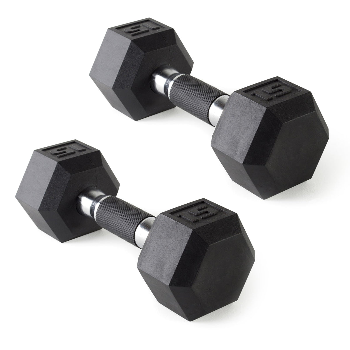 Rubber Hex Dumbbells with Comfort Grip Handles