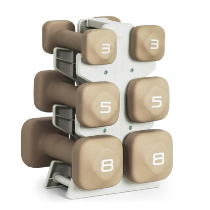 Neoprene Dumbbell Set with Compact Storage Rack