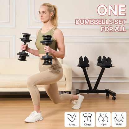 Quick-Adjust Dumbbell with Space-Saving Design