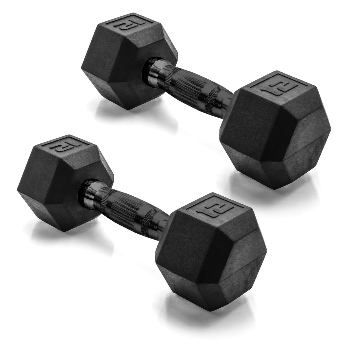 Rubber Hex Dumbbells with Comfort Grip Handles