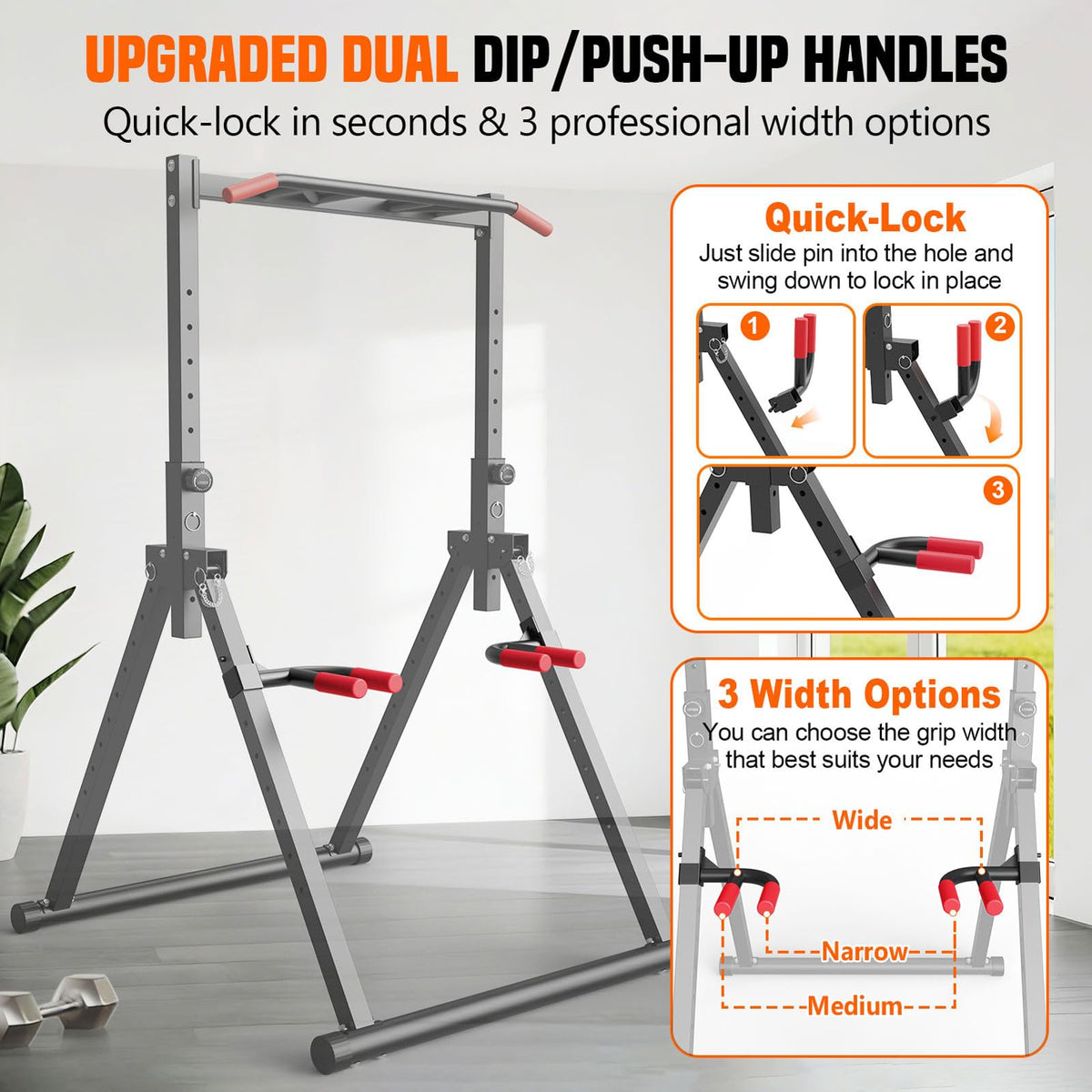 440LB Foldable Power Tower for Pull-Ups & Dips