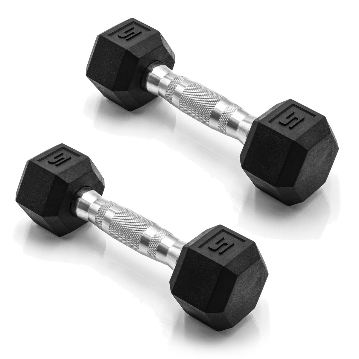 Rubber Hex Dumbbells with Comfort Grip Handles