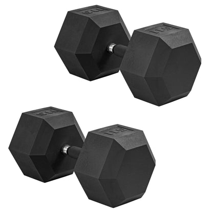 Rubber Hex Dumbbells with Comfort Grip Handles