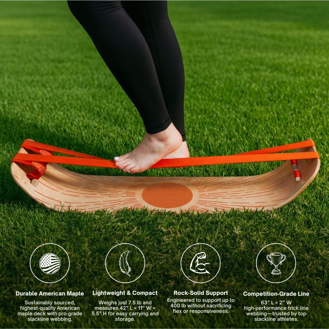Slackline Balance Board for Core & Coordination Training
