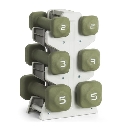 Neoprene Dumbbell Set with Compact Storage Rack