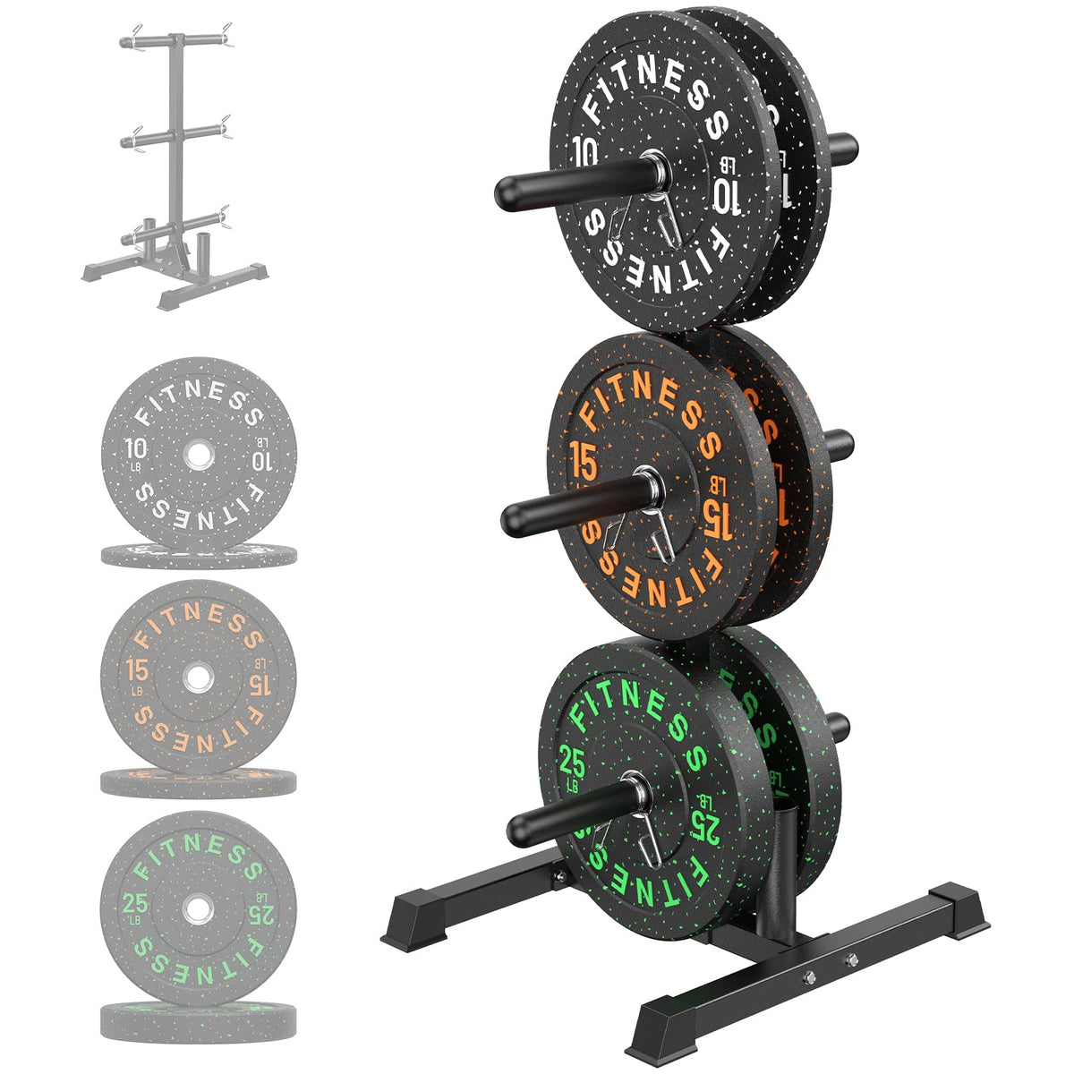Olympic Barbell Set with Bumper Plates & Rack