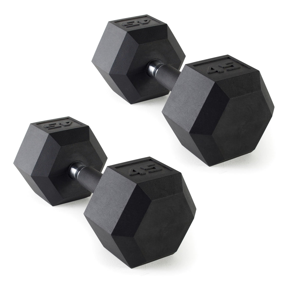 Rubber Hex Dumbbells with Comfort Grip Handles