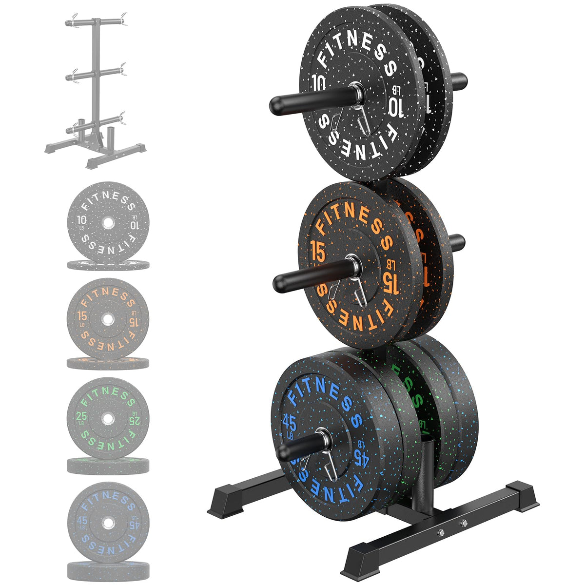 Olympic Barbell Set with Bumper Plates & Rack