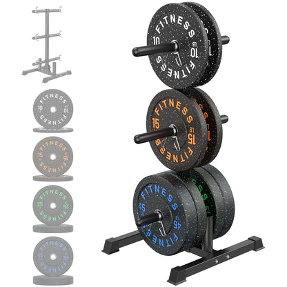 Olympic Barbell Set with Bumper Plates & Rack
