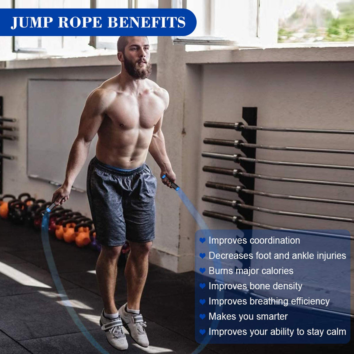 1LB Weighted Jump Rope with Tangle-Free Rotation