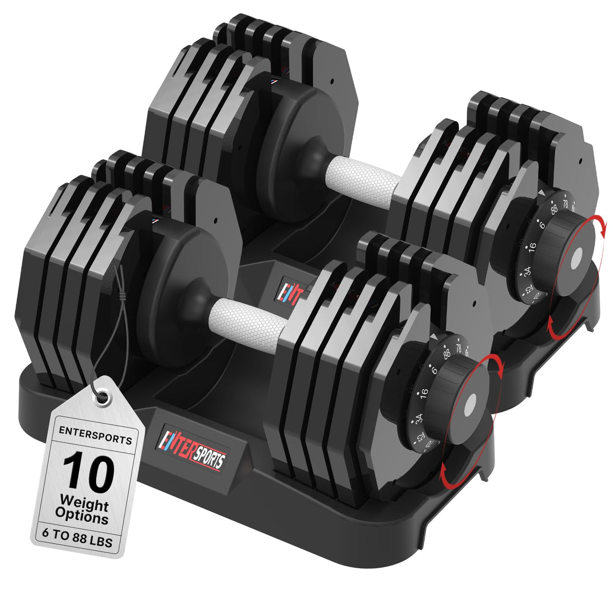 Quick-Adjust Dumbbell with Space-Saving Design