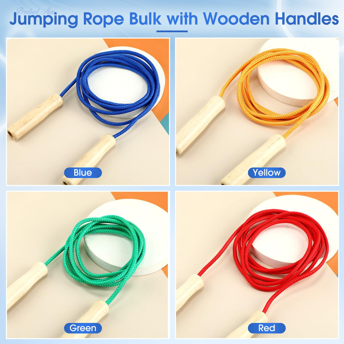 Adjustable Cotton Jump Rope with Wooden Handles