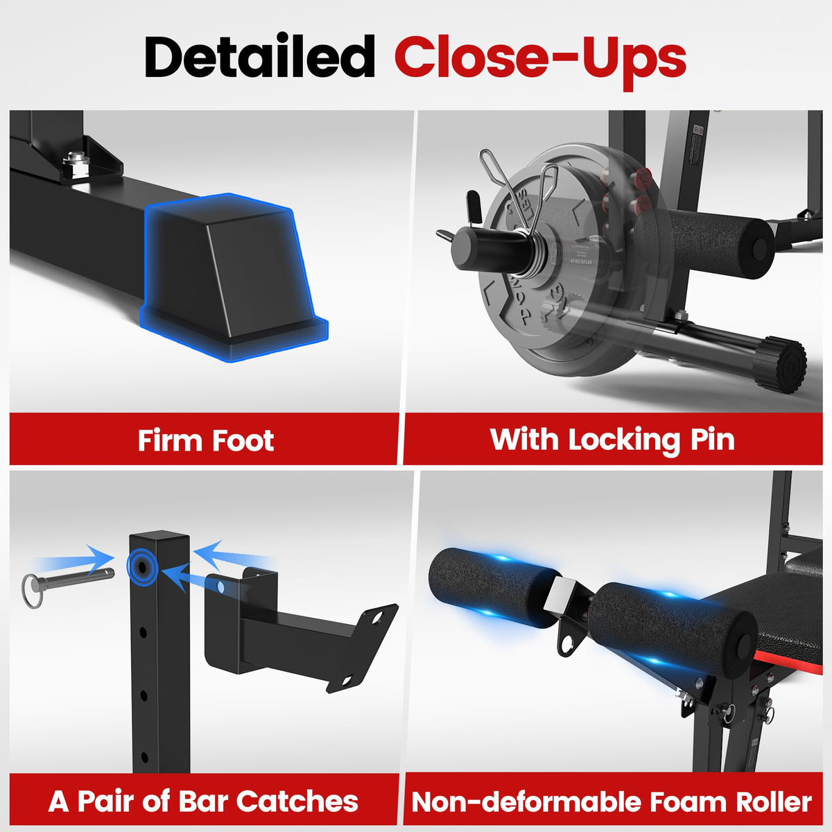 880LB Adjustable Weight Bench Set with Barbell Rack
