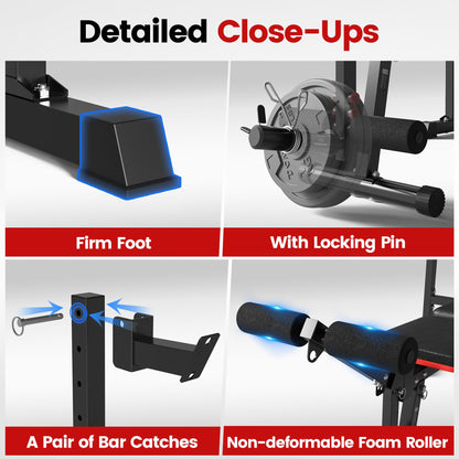880LB Adjustable Weight Bench Set with Barbell Rack