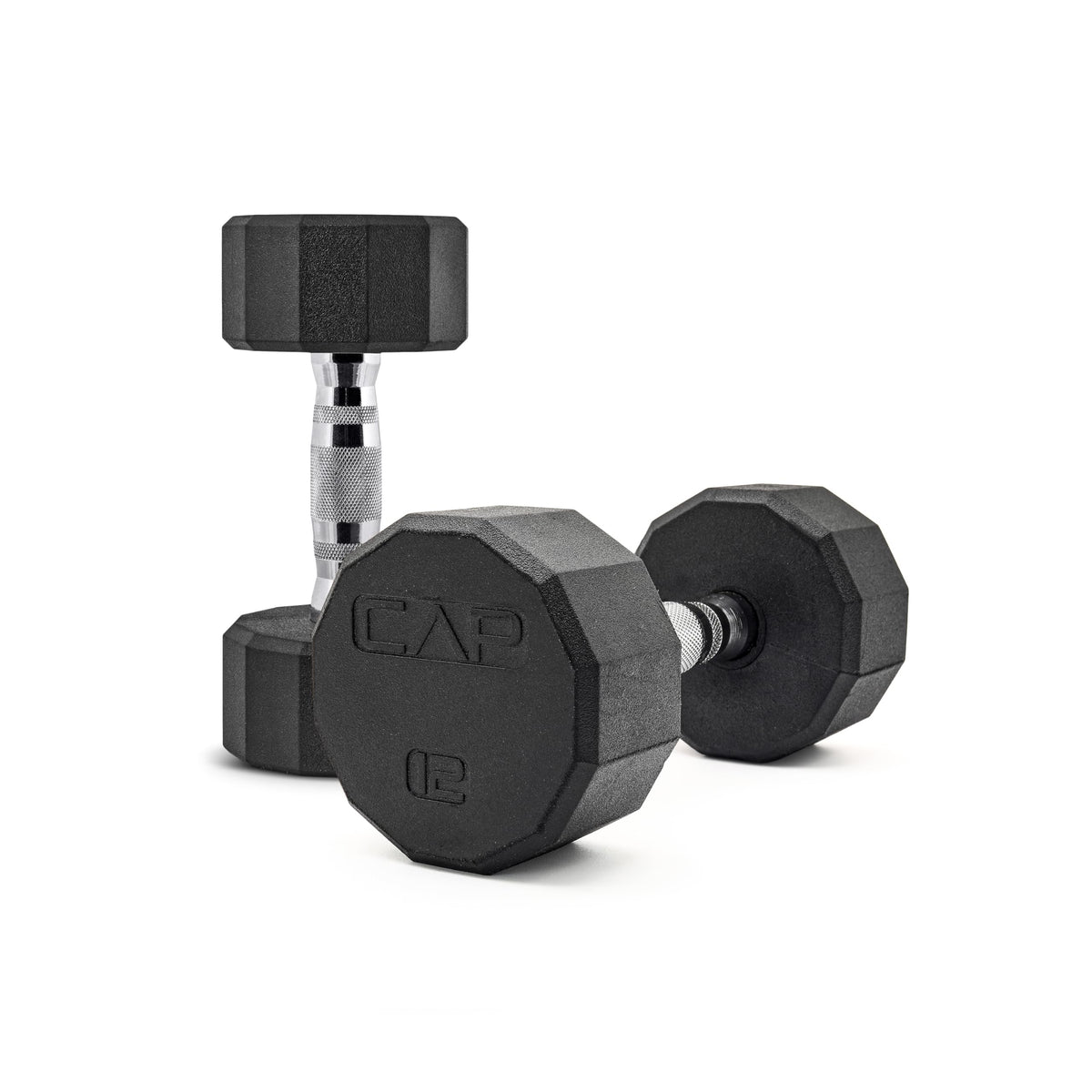 Rubber Hex Dumbbells with Comfort Grip Handles
