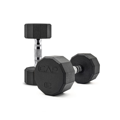 Rubber Hex Dumbbells with Comfort Grip Handles