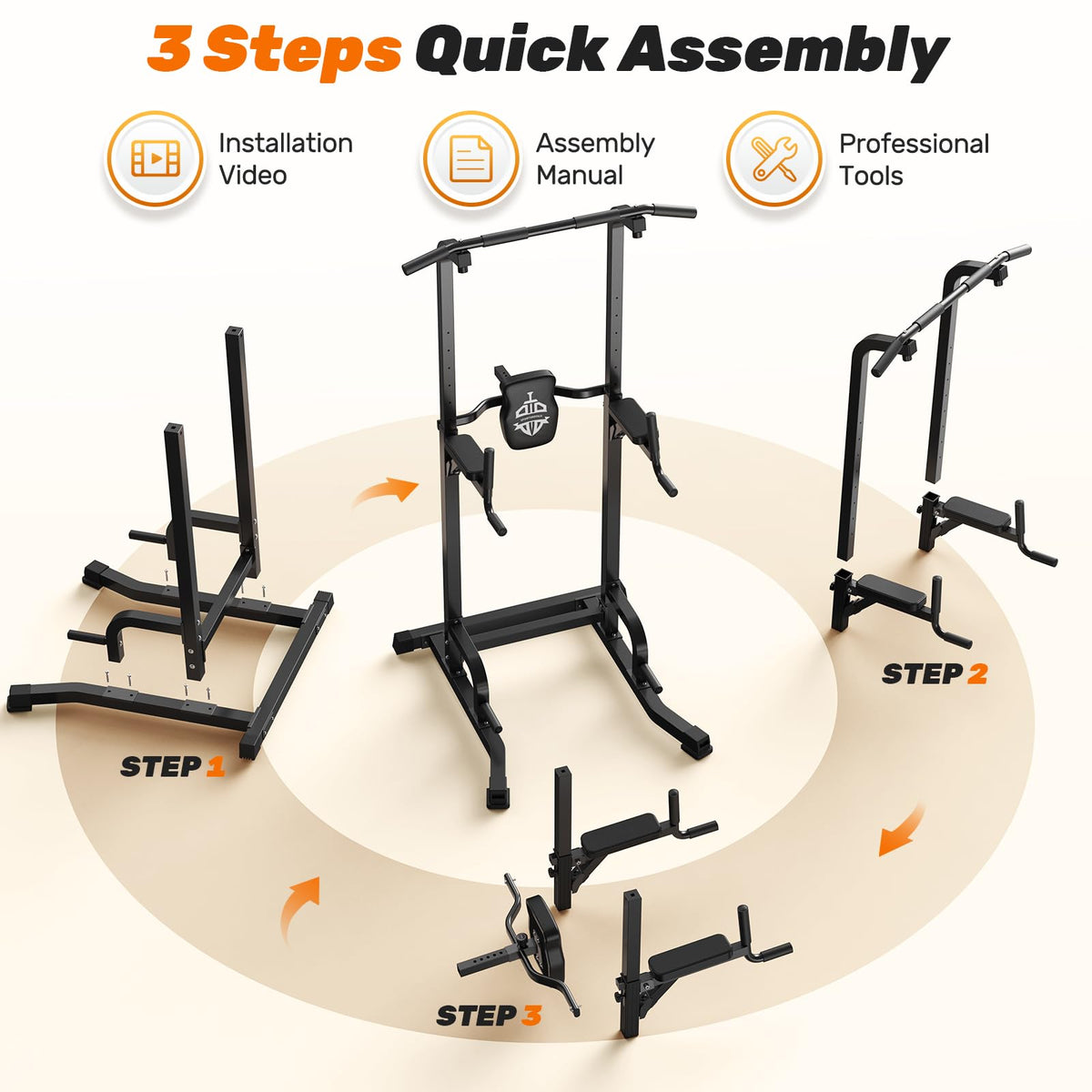 Free-Standing Pull-Up Tower for Full-Body Training