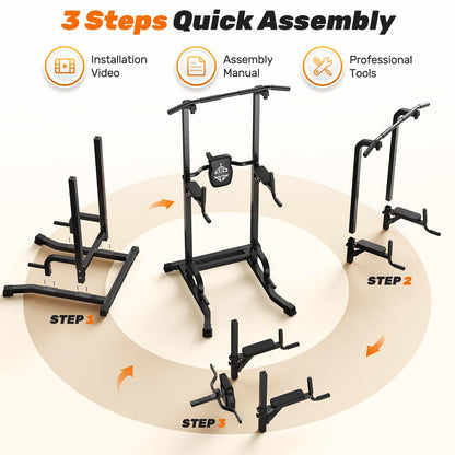 Free-Standing Pull-Up Tower for Full-Body Training