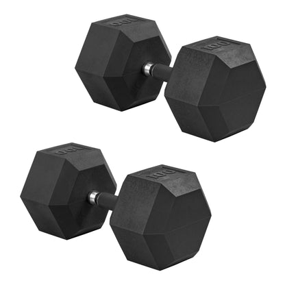 Rubber Hex Dumbbells with Comfort Grip Handles