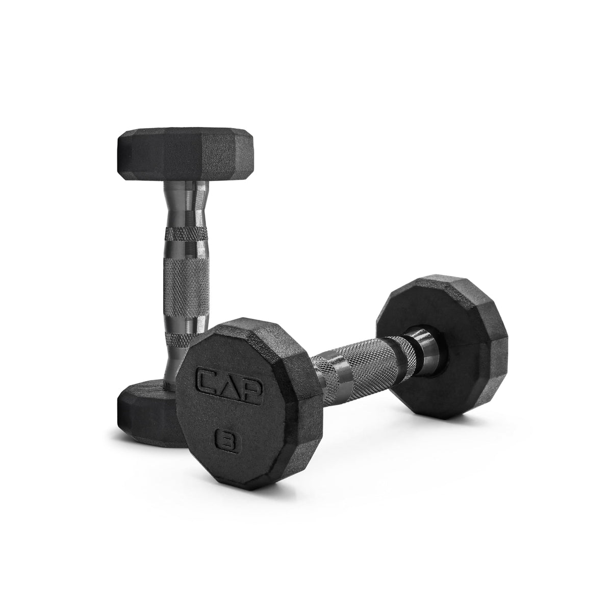 Rubber Hex Dumbbells with Comfort Grip Handles