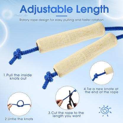 Adjustable Cotton Jump Rope with Wooden Handles