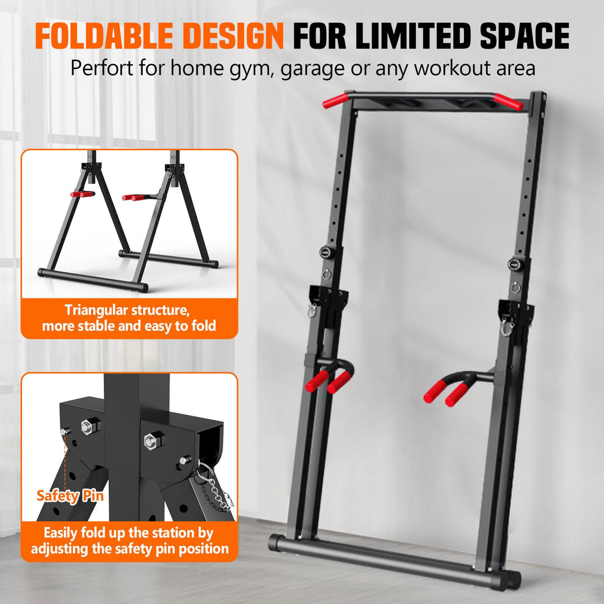 440LB Foldable Power Tower for Pull-Ups & Dips