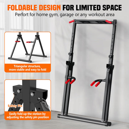 440LB Foldable Power Tower for Pull-Ups & Dips