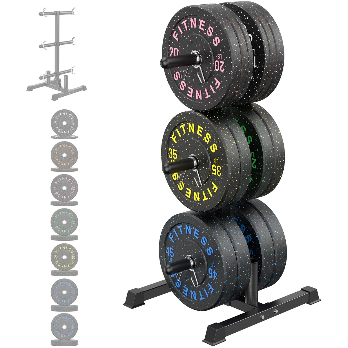 Olympic Barbell Set with Bumper Plates & Rack