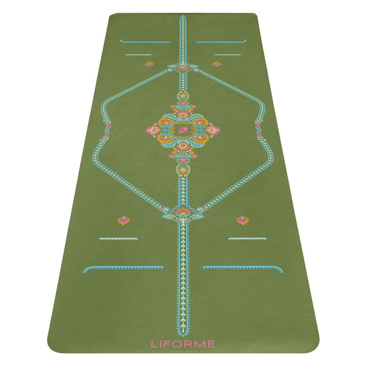 Printed Yoga Mat with Alignment Guide & High-Grip Surface