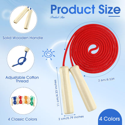 Adjustable Cotton Jump Rope with Wooden Handles