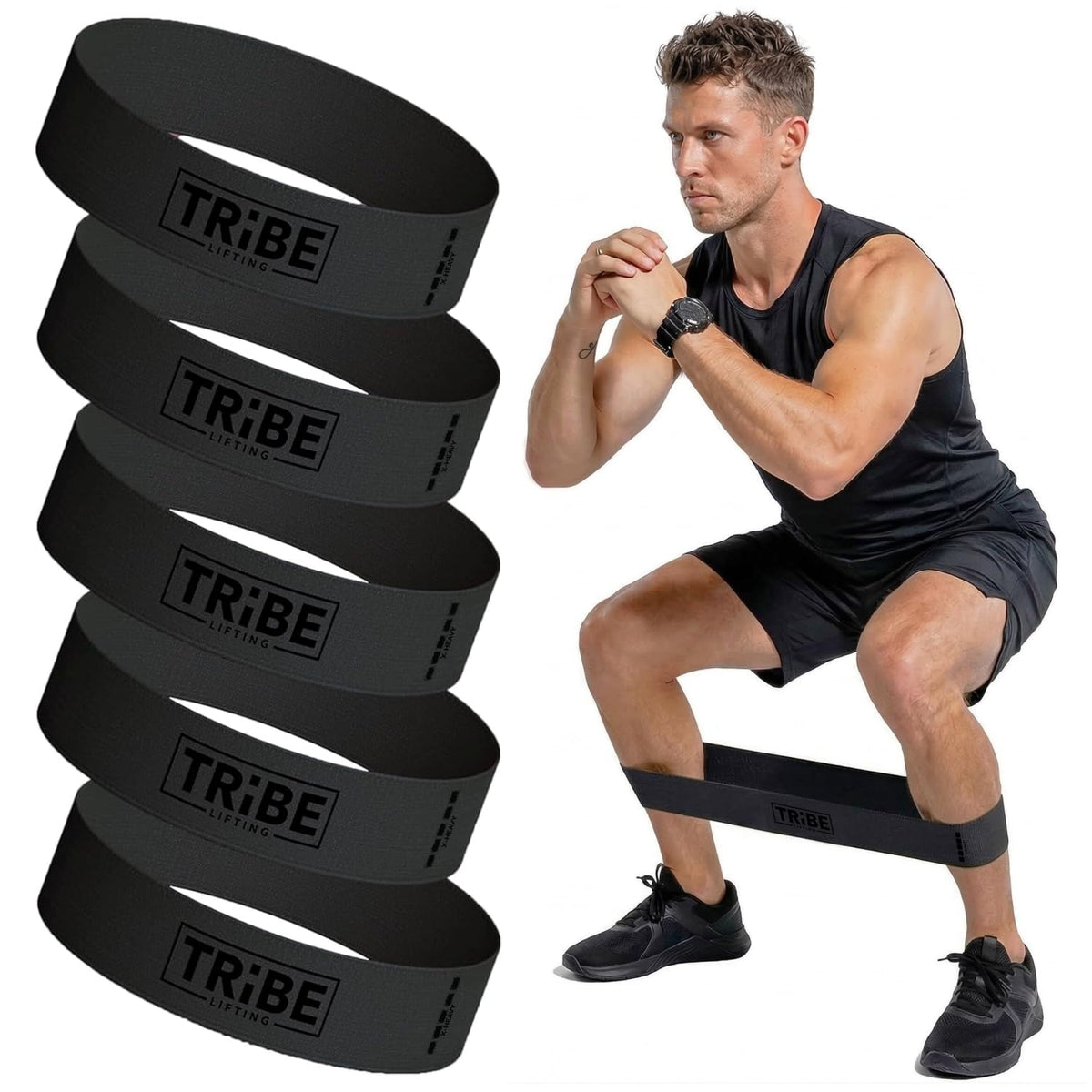 Fabric Resistance Band Set for Legs & Glutes
