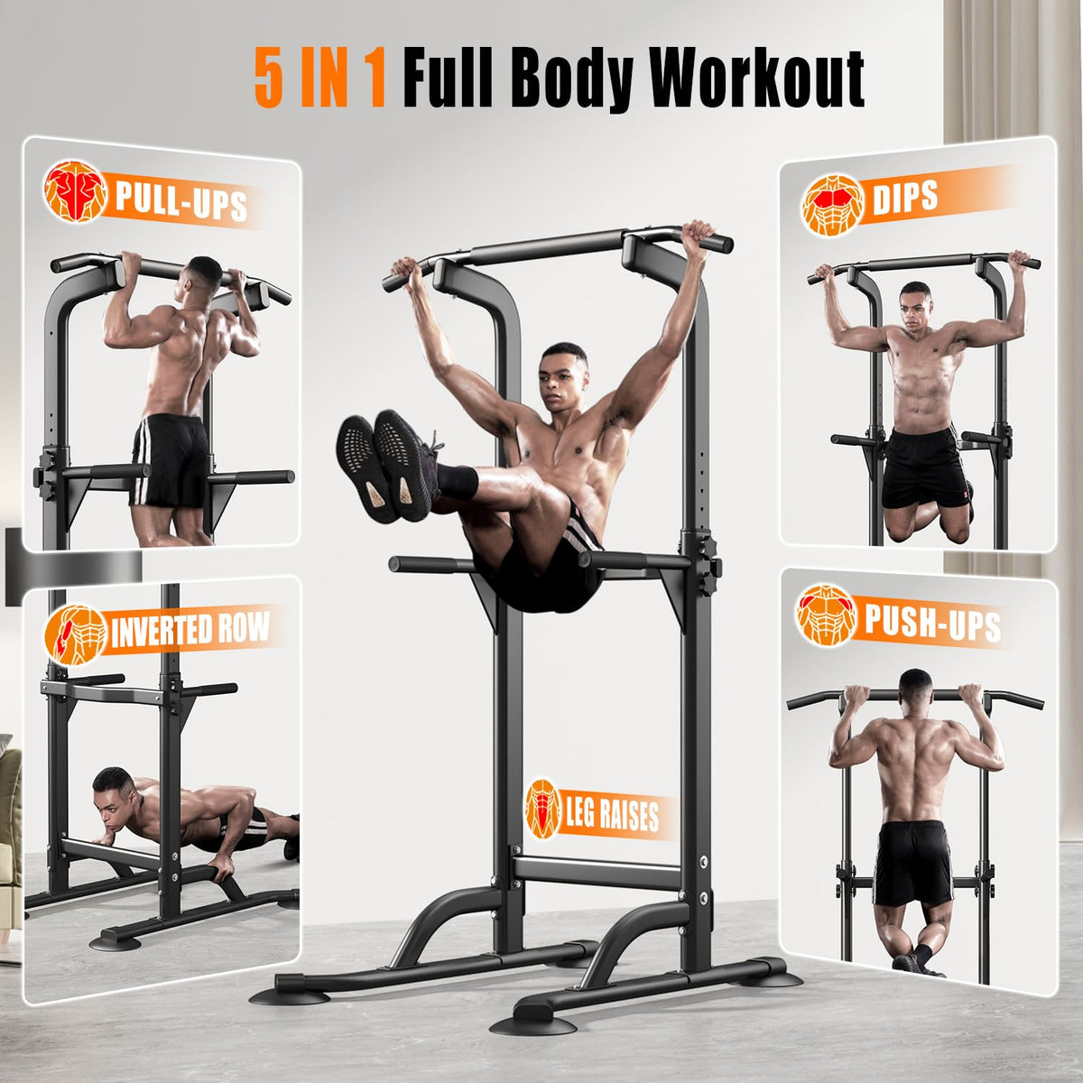 Adjustable Power Tower for Pull-Ups & Dip Training