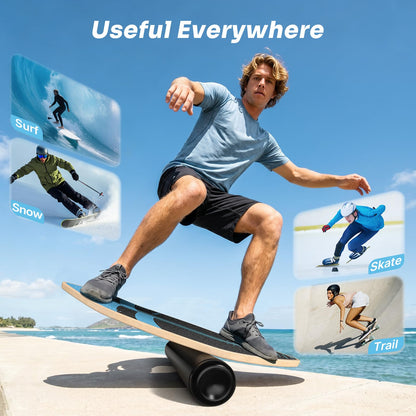 8-in-1 Wooden Balance Board for Surf Training