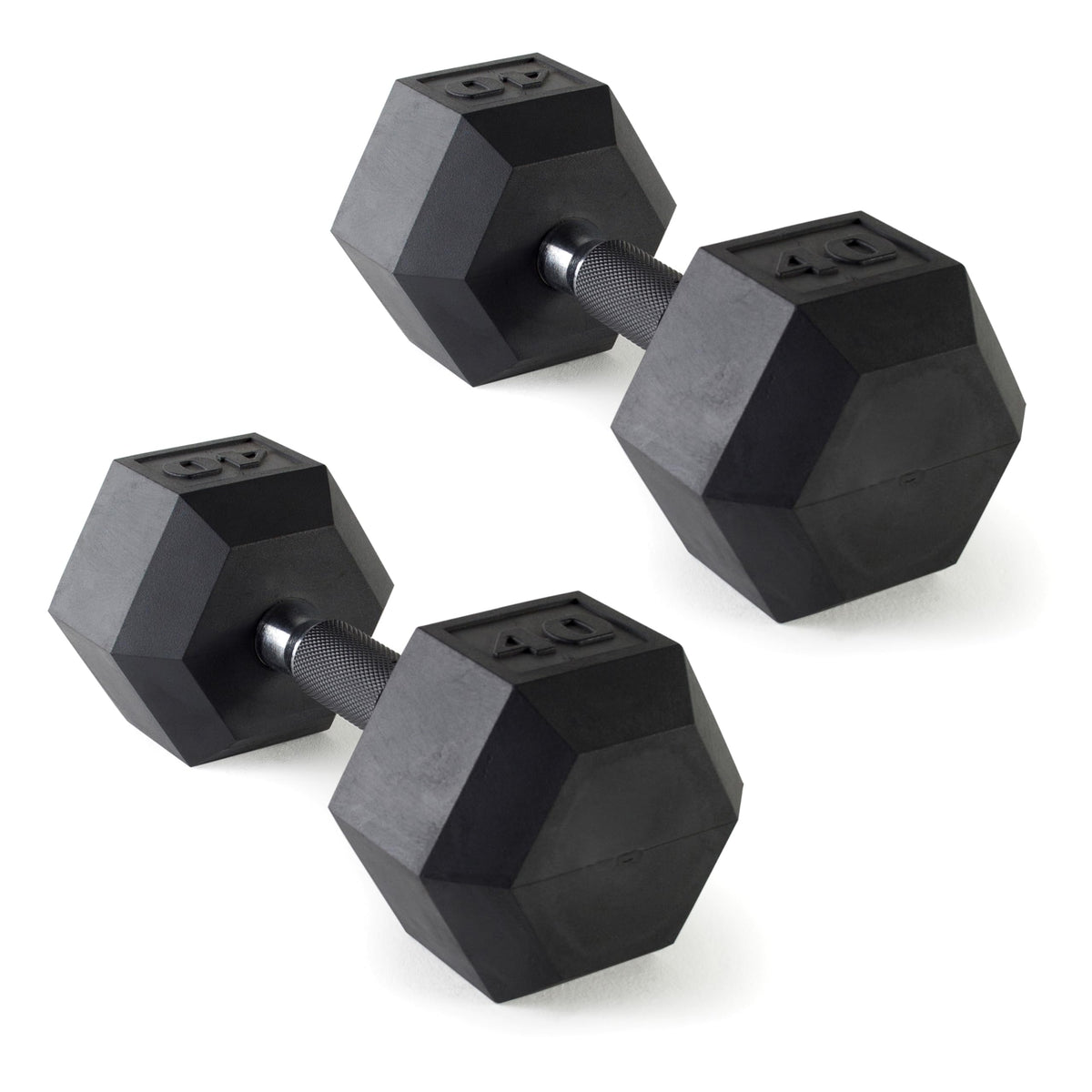 Rubber Hex Dumbbells with Comfort Grip Handles