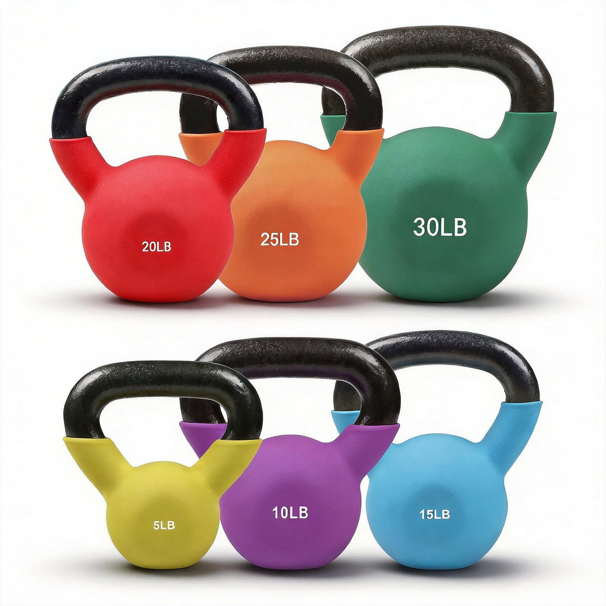 Neoprene Kettlebell Set with Solid Cast Iron Core