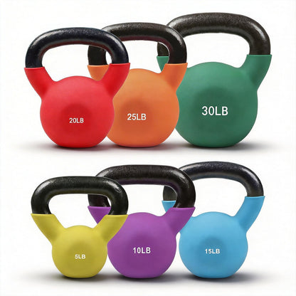 Neoprene Kettlebell Set with Solid Cast Iron Core