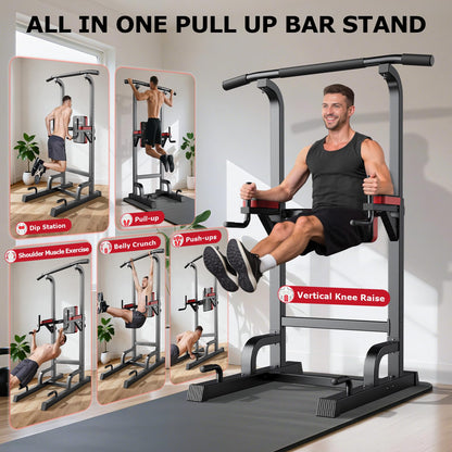 450LB Adjustable Power Tower with Pull-Up & Dip Station