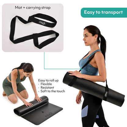 5mm Non-Slip Yoga Mat with Natural Rubber Grip