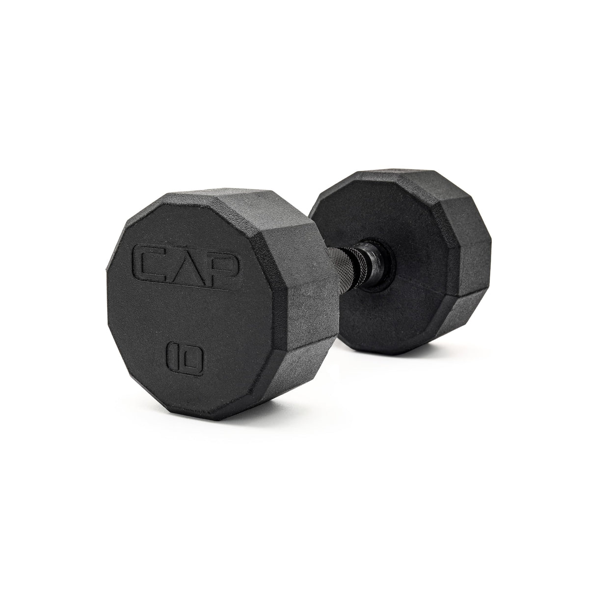 Rubber Hex Dumbbell with Chrome Comfort Grip