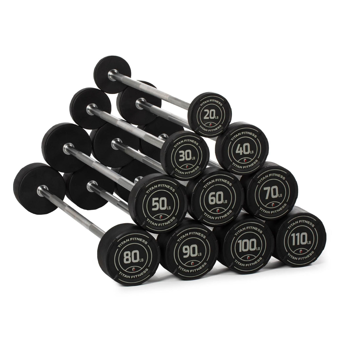 Rubber Fixed Barbell for Strength & Weight Training