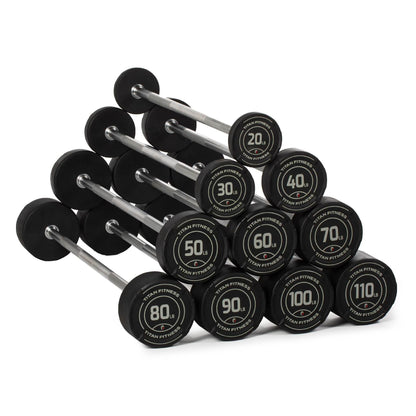 Rubber Fixed Barbell for Strength & Weight Training