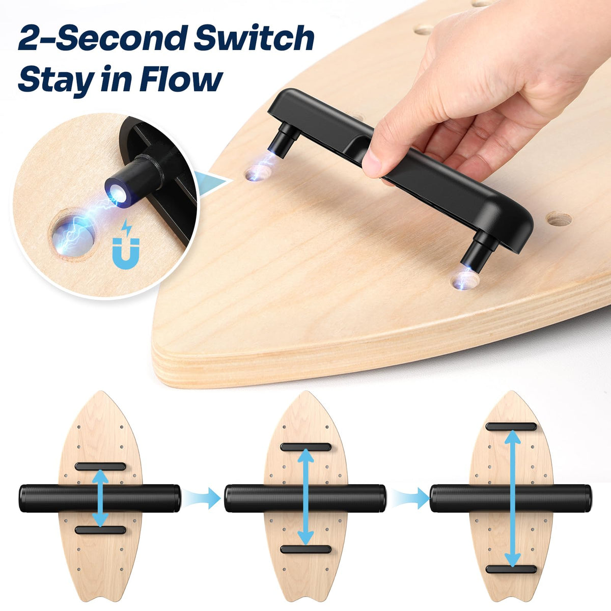 8-in-1 Wooden Balance Board for Surf Training