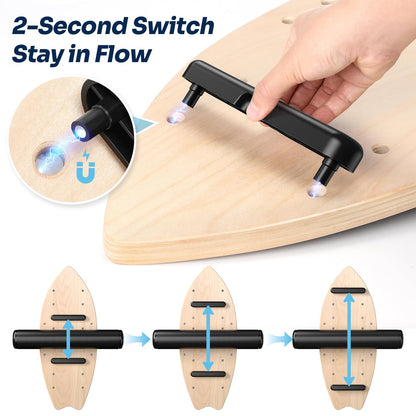 8-in-1 Wooden Balance Board for Surf Training