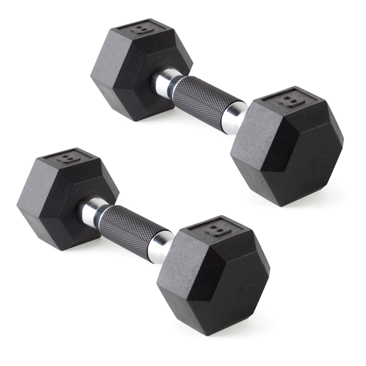 Rubber Hex Dumbbells with Comfort Grip Handles