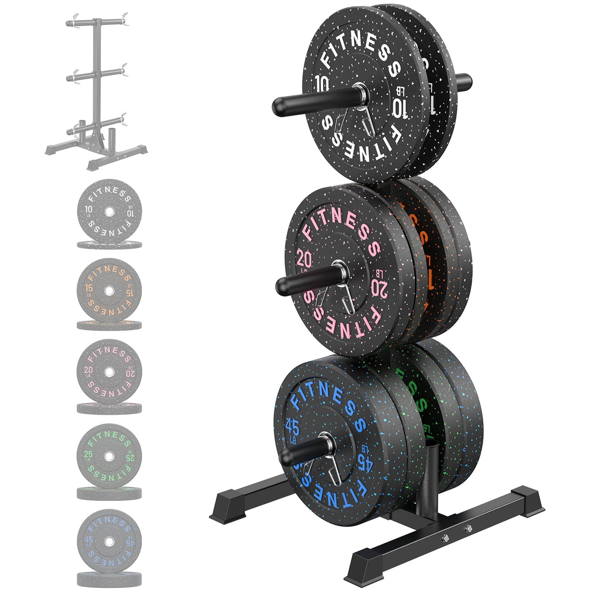 Olympic Barbell Set with Bumper Plates & Rack