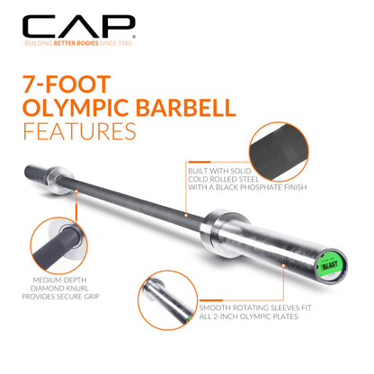 370LB Elite Olympic Weight Set with 7FT Barbell