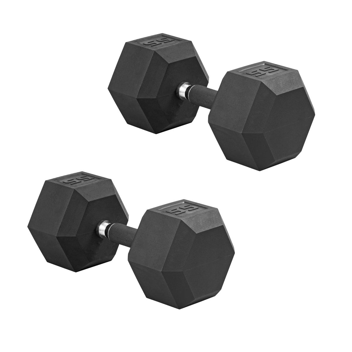 Rubber Hex Dumbbells with Comfort Grip Handles